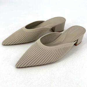 NWOT Bandolino Women's Teddy Knit Slip On Mule Heels Tan Size 9
